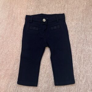Girls Blue jacadi pants with bows on front pockets